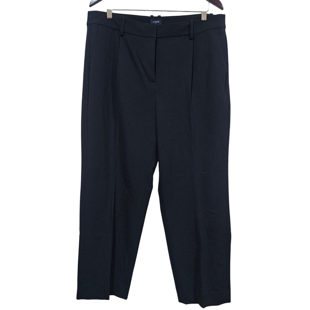 J.Crew Factory Pleated Trouser Pants High Rise Straight Black Leg Size 14 - Picture 7 of 7